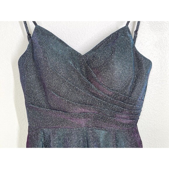 NWOT Sparkle Homecoming Prom Formal Dress Sz 2 Adjustable Purple Blue Iridescent - Picture 5 of 16